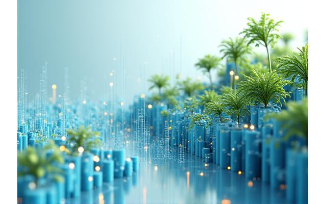 Kuvassa abstrakti visualisaatio useista toisiinsa kytkeytyvistä liiketoimintamalleista ja innovaatioelementeistä, korostaen digitalisaatiota ja ekosysteemiajattelua.