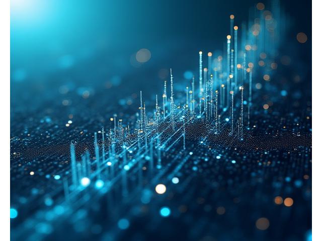 Abstrakti, futuristinen kuva, jossa digitaaliset verkot ja datavirrat muodostavat saumattoman rakenteen, symboloiden globaalia skaalausta ja automatisoitua juridista hallintaa. Valot ja varjot luovat syvyyttä, värit viittaavat teknologiseen edistykseen ja brändin harmoniseen palettiin.